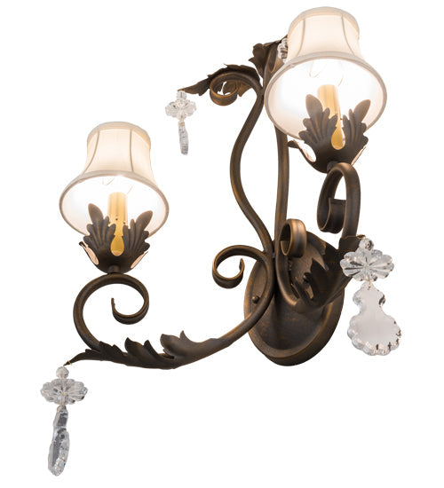 Meyda 16" Wide Felicia 2 Light Wall Sconce- 120759