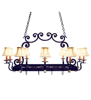 Meyda 48" Long Tourelle 10 Light Pot Rack 121243