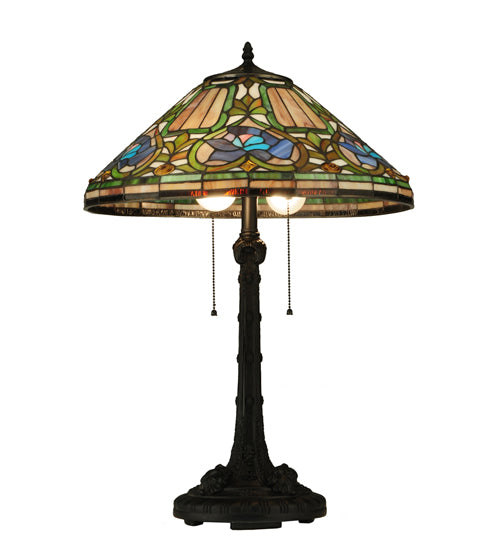 Meyda 26.5"H Tiffany Floral Table Lamp '124816