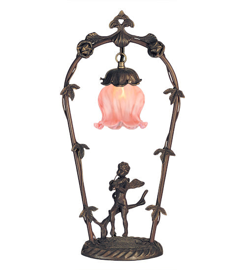 Meyda 19" High Pink Cherub with Violin Mini Lamp 12592