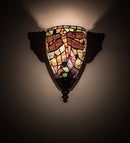 Meyda 15" Wide Tiffany Dragonfly Wall Sconce 128165