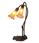 Meyda 16" High Amber/Purple Pond Lily 2 LT Table Lamp '13008