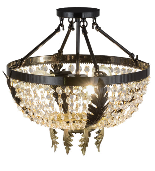 Meyda 16" Wide Chrisanne Crystal Flushmount- 130636