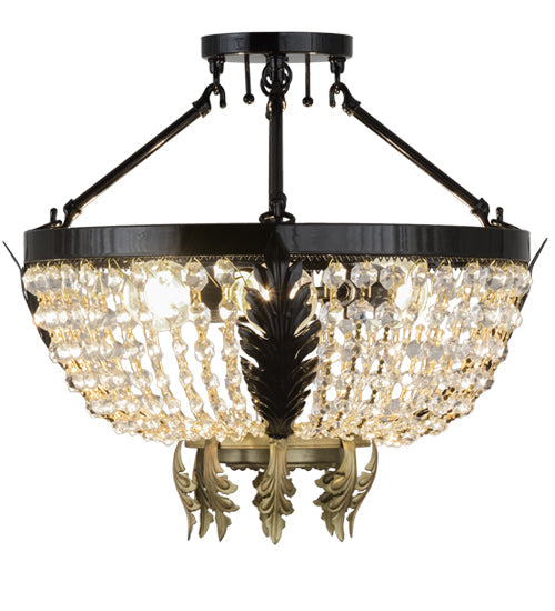 Meyda 16" Wide Chrisanne Crystal Flushmount- 130636