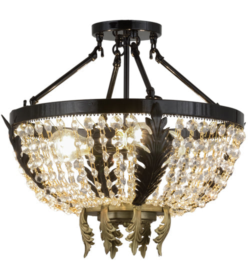 Meyda 16" Wide Chrisanne Crystal Flushmount 130636