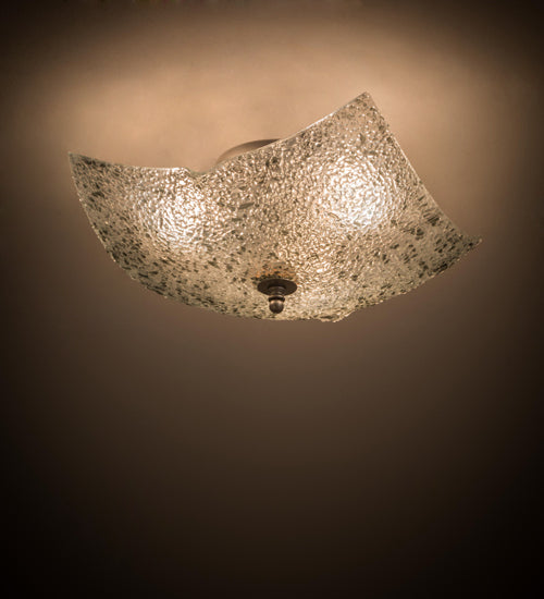 Meyda 16"Sq Metro Fusion Moonscape Glass Flushmount 131703