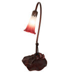 Meyda 16" High Pink/White Tiffany Pond Lily Accent Lamp '13509