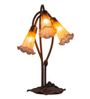 Meyda 16" High Amber/Purple Pond Lily 3 LT Table Base '13674