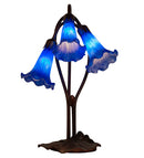 Meyda 16" High Blue Tiffany Pond Lily 3 LT Accent Lamp '13746