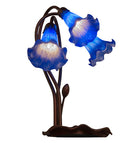 Meyda 16" High Blue Tiffany Pond Lily 3 LT Accent Lamp '13746
