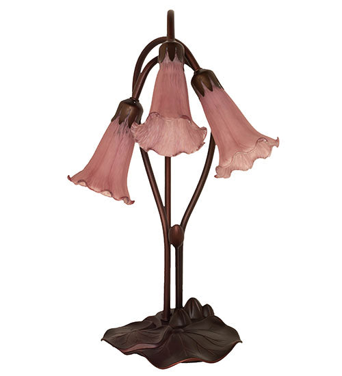 Meyda 16" High Lavender Tiffany Pond Lily 3 LT Accent Lamp '13863