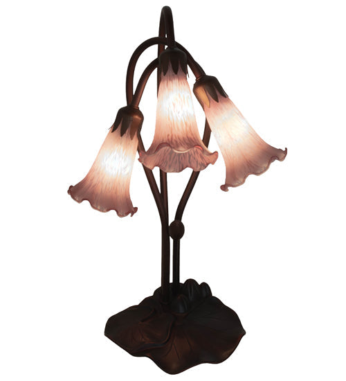 Meyda 16" High Lavender Tiffany Pond Lily 3 LT Accent Lamp '13863