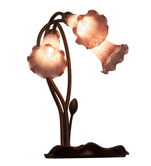 Meyda 16" High Lavender Tiffany Pond Lily 3 LT Accent Lamp '13863