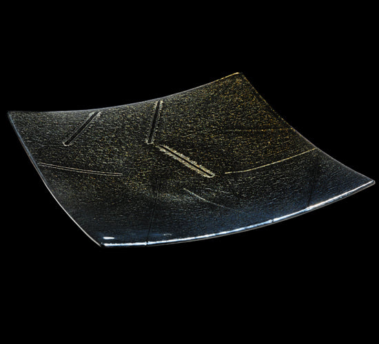 Meyda 13.75"Sq Metro Fusion Goldfusion Glass Plate '138981