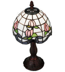 Meyda 14"H Roseborder Mini Lamp '139081