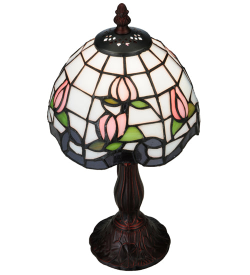 Meyda 14"H Roseborder Mini Lamp '139081