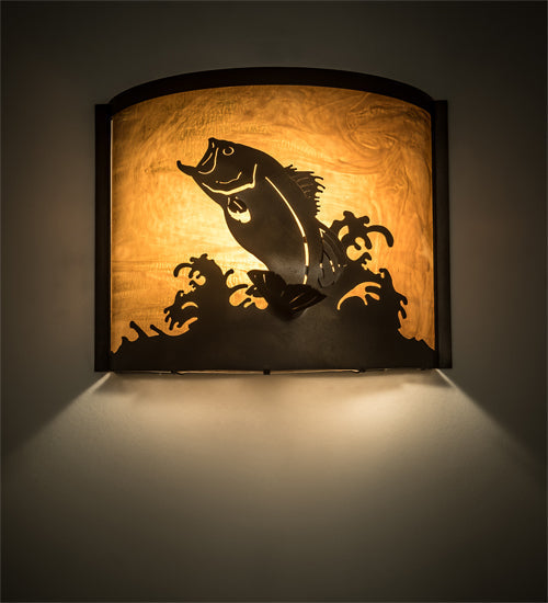 Meyda 11.25"W Leaping Bass Wall Sconce '139810
