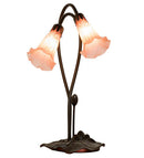 Meyda 16" High Pink Pond Lily 2 LT Accent Lamp '14110