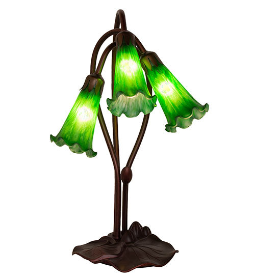 Meyda 16" High Green Pond Lily 3 Light Accent Lamp '14150