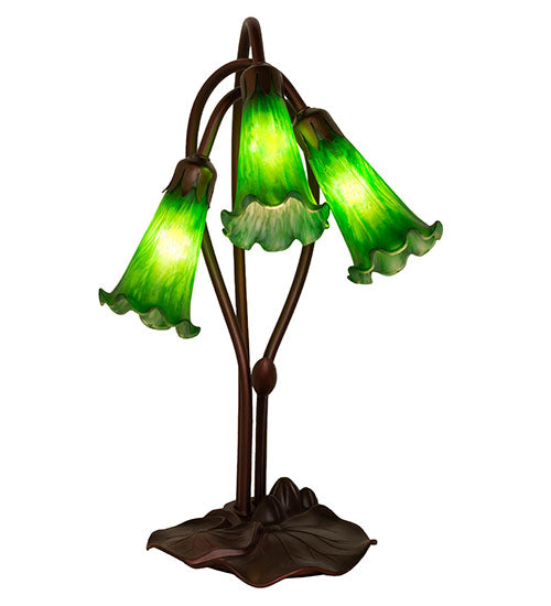 Meyda 16" High Green Pond Lily 3 Light Accent Lamp '14150