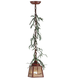 Meyda 5.5"sq Pine Branch Valley View Led Mini Pendant - 142074