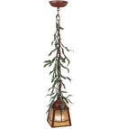 Meyda 5.5"sq Pine Branch Valley View Led Mini Pendant - 142074