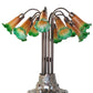 Meyda 24" High Amber/Green Tiffany Pond Lily 10 LT Table Lamp '14357