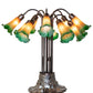 Meyda 24" High Amber/Green Tiffany Pond Lily 10 LT Table Lamp '14357