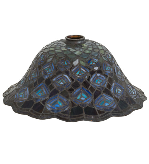 Meyda 16"W Tiffany Peacock Feather Shade '14475