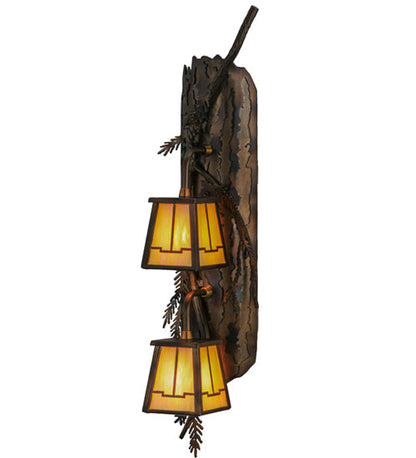 Meyda 6.5"W Pine Branch Valley View 2 LT Vertical LED Wall Sconce- 145030