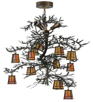 Meyda 52"W Pine Branch Valley View 12 LT W/Uplights LED Chandelier- 145107