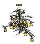 Meyda 52"W Pine Branch Valley View 12 LT W/Uplights LED Chandelier- 145107