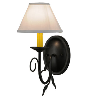 Meyda 7"W Bordeaux W/Fabric Shade Wall Sconce '146311