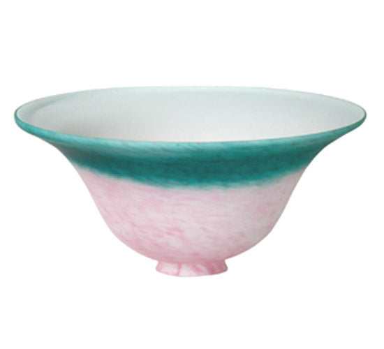 Meyda 10"W PINK/TEAL PATE-DE-VERRE BELL SHADE '14632
