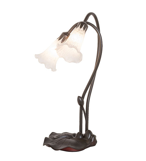 Meyda 16" High White Pond Lily 2 Light Accent Lamp '14654