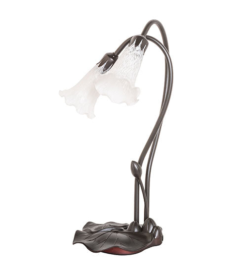 Meyda 16" High White Pond Lily 2 Light Accent Lamp '14654