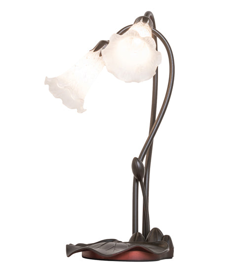 Meyda 16" High White Pond Lily 2 Light Accent Lamp '14654