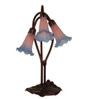 Meyda 16" High Pink/Blue Tiffany Pond Lily 3 LT Accent Lamp '14670