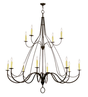 Meyda 68" Wide Bell 12 Light Two Tier Chandelier- 146889