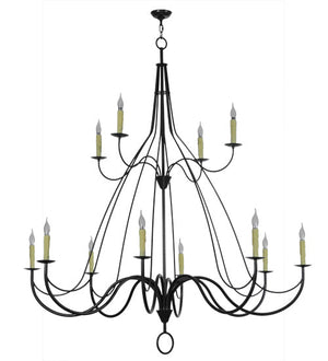 Meyda 68" Wide Bell 12 Light Two Tier Chandelier- 146889