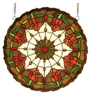 Meyda 18"W X 18"H Colonial Tulip Stained Glass Window '14757