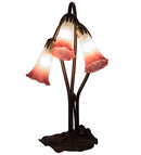 Meyda 16" High Pink/White Pond Lily 3 LT Accent Lamp '14813