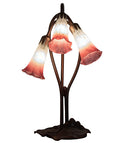 Meyda 16" High Pink/White Pond Lily 3 LT Accent Lamp '14813