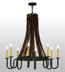 Meyda 40"w Barrel Stave Madera 8 Lt Led Chandelier - 149106