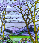 Meyda 30"w Tiffany Magnolia & Iris Stained Glass Lighted Window - 151565
