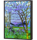 Meyda 30"w Tiffany Magnolia & Iris Stained Glass Lighted Window - 151565