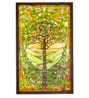Meyda 30"w Tiffany Tree Of Life Stained Glass Lighted Window- 152459