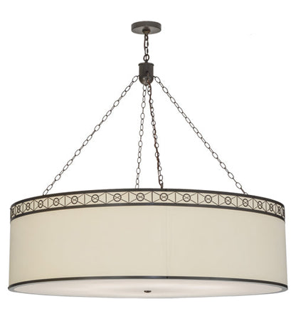 Meyda 54"w Cilindro Circle X Textrene Led Pendant - 152581