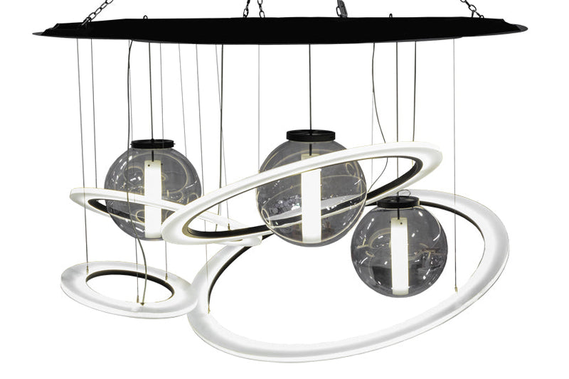 Meyda  84"w Anillo Bola Led Cascading Pendant - 152804