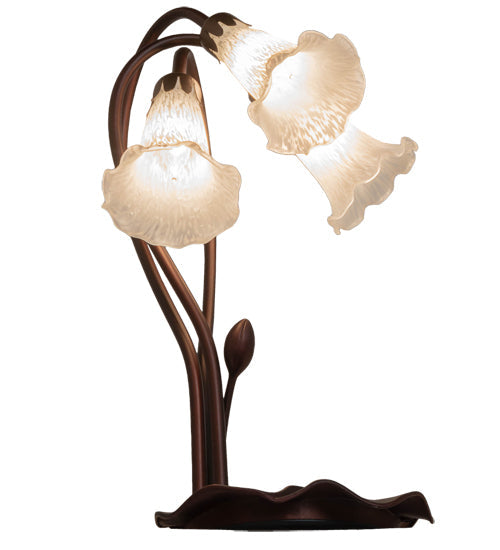 Meyda 16" High White Tiffany Pond Lily 3 LT Accent Lamp '15282